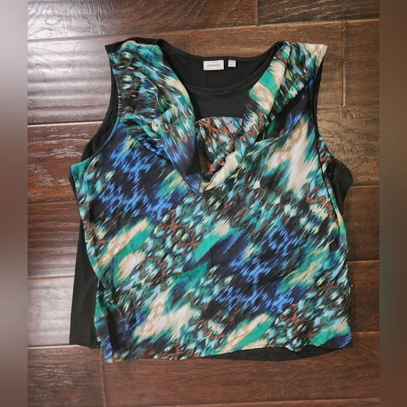 Avenue Womens Cowl Neck Sleeveless Plus Tank Blouse - Picture 8 of 8